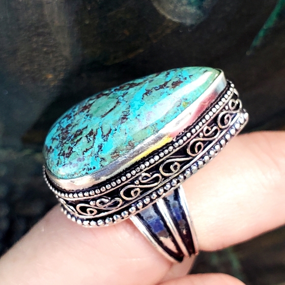 New Azurite 925 Silver Ring. - Picture 5 of 16